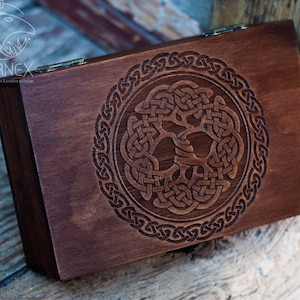 Boîte de Tarot gravée en bois | boîte de tarot personnalisée | boîte de pyrogravure