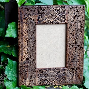 Celtic Tree of Life Wooden Photo Frame: Laser Engraved, 14x9 cm Window