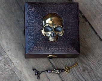 Big skull box | Gothic box | Goth | wooden crafted vintage jewelry box | wooden chest | keepsake box | stash box