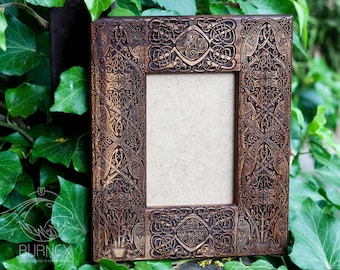 Celtic Tree of Life Wooden Photo Frame: Laser Engraved, 14x9 cm Window