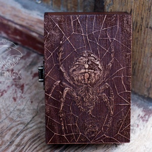 Caja de araña de tarot de madera / caja de tarot personalizada / caja de joyas vintage / caja de recuerdo personalizada / caja para cartas, caja para baraja