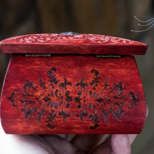 Wooden beautiful vintage jewelry box custom keepsake box box for rings image 7