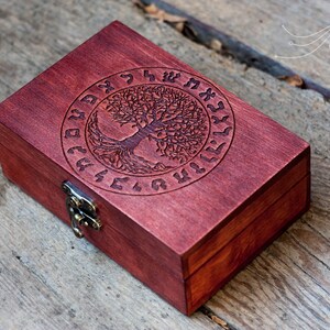 Caja de Tarot de madera - caja personalizada grabada, adivinación