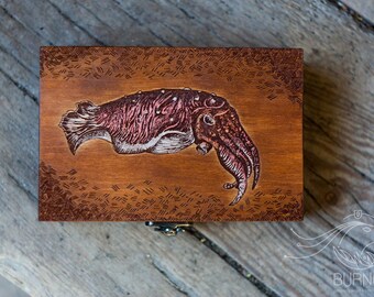 Portagioie in legno a forma di seppia: portagioie vintage per carte dei tarocchi