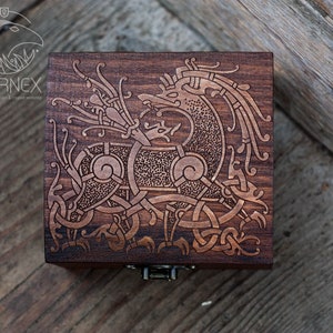Wooden celtic chest | vintage jewelry box | rustic design box