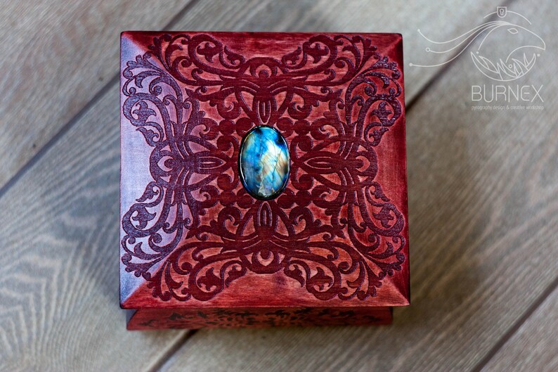 Wooden beautiful vintage jewelry box custom keepsake box box for rings image 2