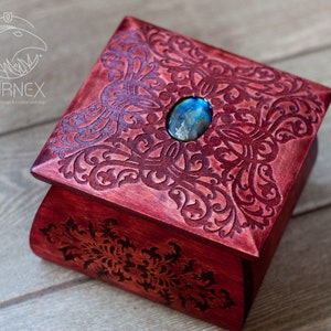 Wooden beautiful vintage jewelry box custom keepsake box box for rings image 1