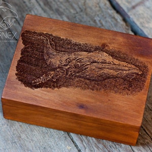 Caja grabada ballena azul / caja de madera / caja de Tarot personalizada / caja de recuerdos / caja grabada
