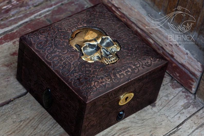Big Skull Box Gothic Box Goth Wooden Crafted Vintage Etsy