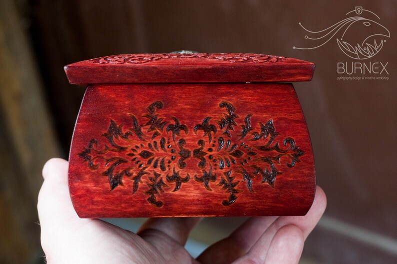 Wooden beautiful vintage jewelry box custom keepsake box box for rings image 5