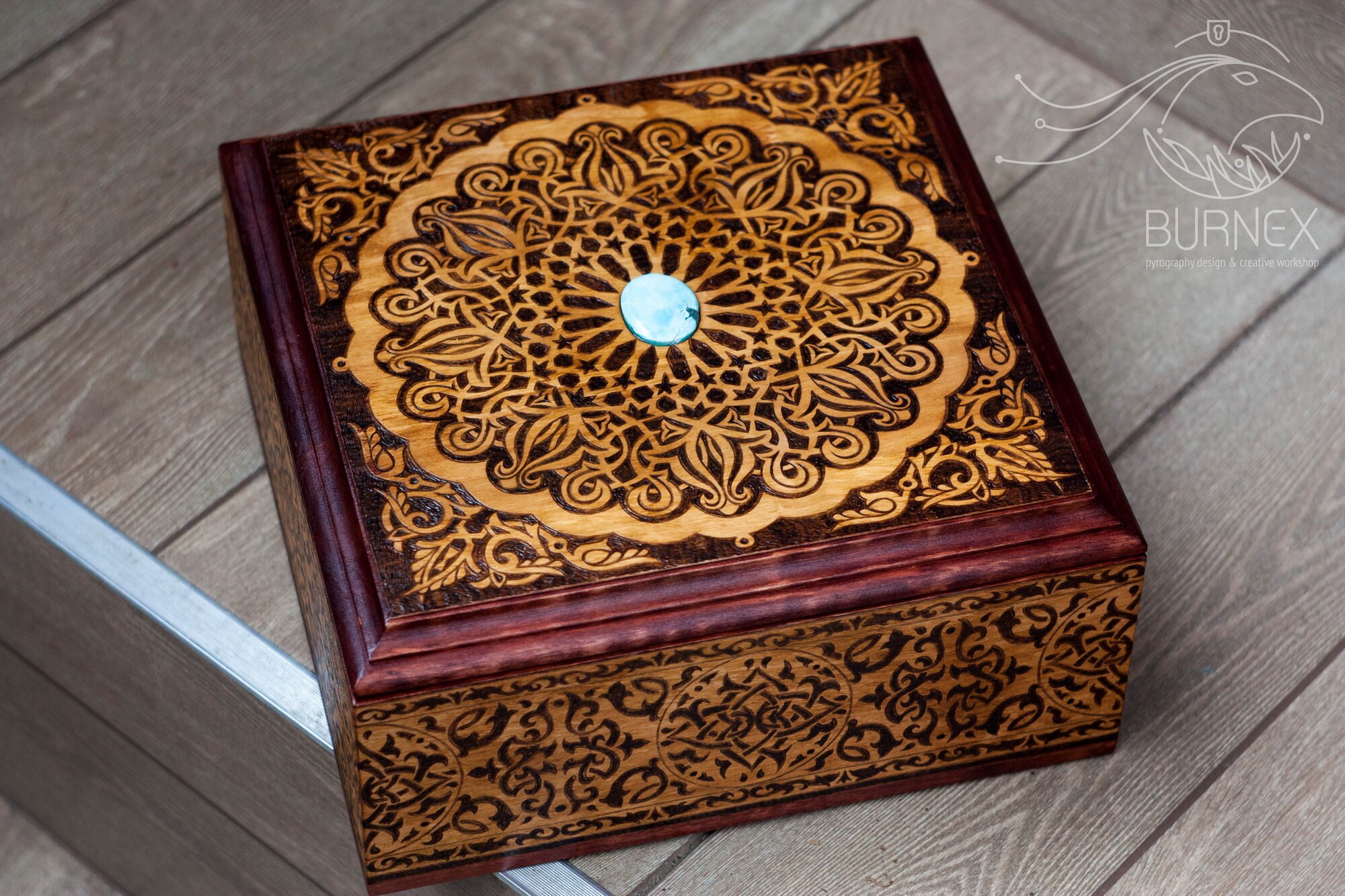Custom Arabic Wooden Keepsake Box: Vintage Jewelry Box With