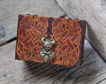 Pyrography Viking Jewelry Box: Celtic Keepsake Box