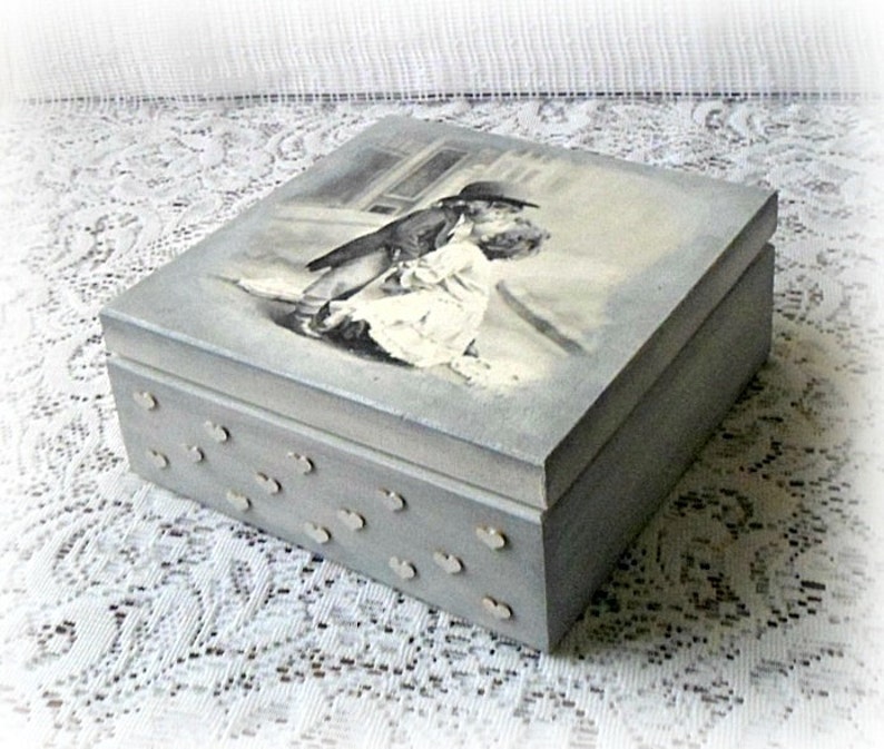 Vintage style wooden keepsake box jewelry box wedding box Etsy
