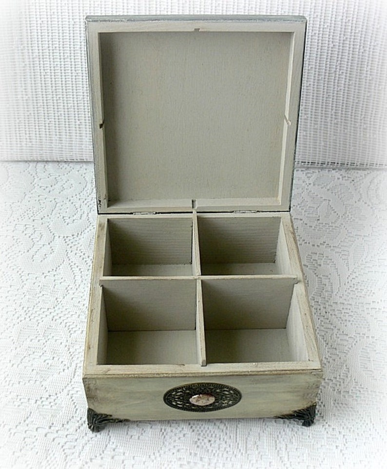 Wooden Tea Box Jewelry Box Decoupage Box vintage Clock Etsy