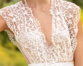 OFFER! Wedding Dress Designer Wedding Gown Bohemian Beach Wedding dress with French lace Made to order