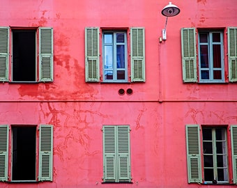 Nice, French Riviera, France Photography - Pink Building, Fine Art Photograph