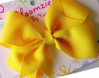 3 Inch Handmade Yellow Hair Bow