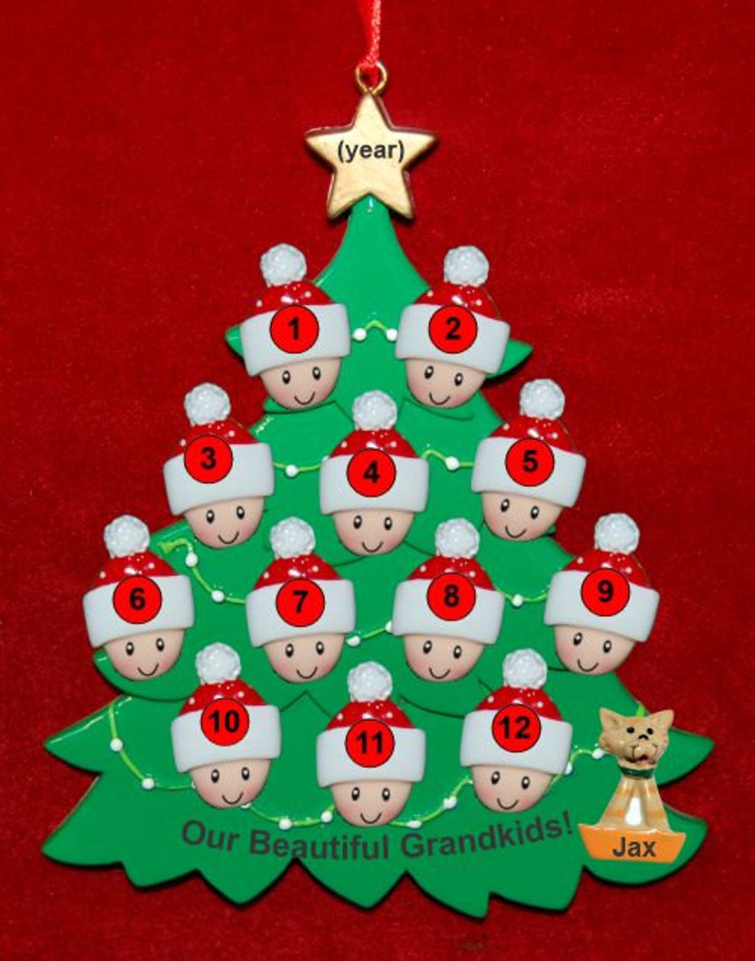 Personalized Grandparents Christmas Tree Ornament 12 Grandkids Etsy