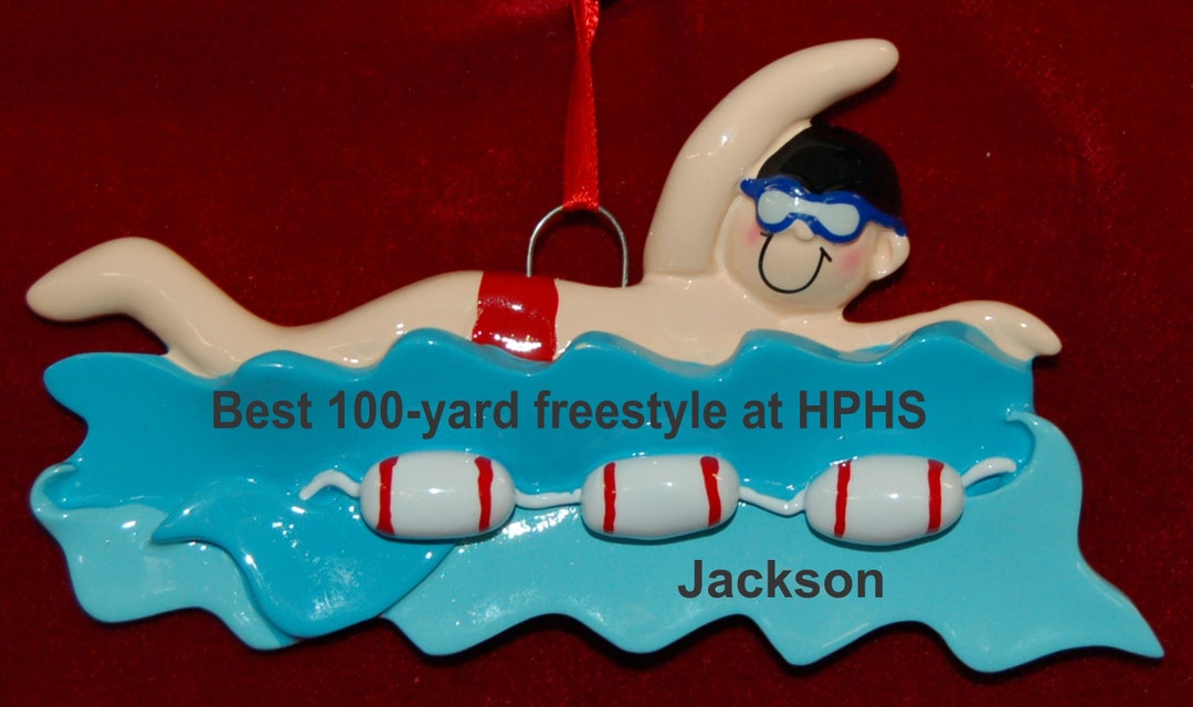 Personalized Swimming Ornament Freestyle Boy Etsy