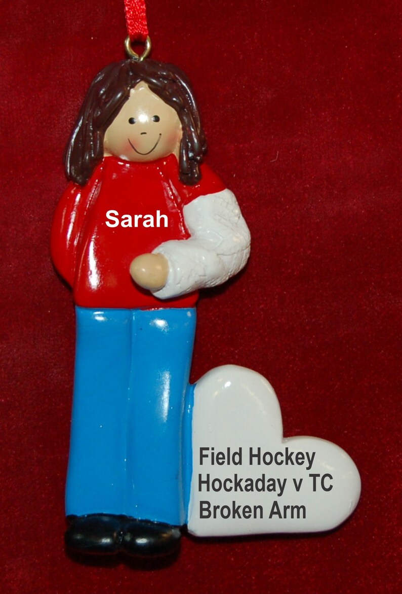 Broken Arm Christmas Ornament Personalized Brunette Female | Etsy