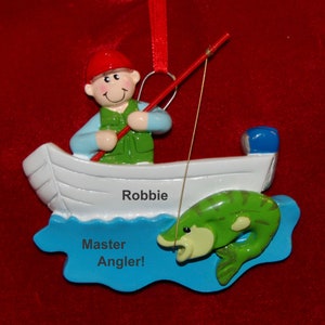 Personalized passing the time fishing ornament