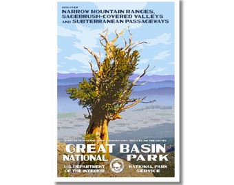 Great Basin National Park Poster | Nevada Artwork | National Park Enthusiast Gift | Scenic Wall Print | Wall Hanging Décor | Adventure Print