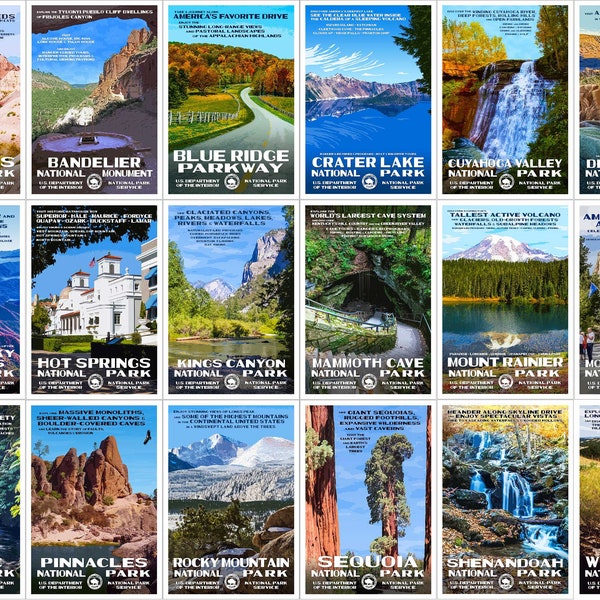 National Park Postcards (Series B) | Family Travel Idea | Travel Guide | Checklist Cards | Adventure Bucket List Idea | Travel Postcards Set