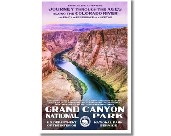 Grand Canyon National Park Poster | Southwest Décor | Hiking/Traveling Gift | Arizona Wall Décor | Vintage Travel Art | Scenic Wall Hanging