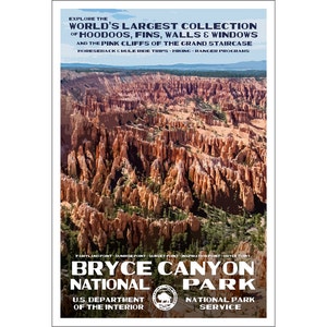 Bryce Canyon National Park WPA style poster | Utah Landscape Print | Vintage Bryce Canyon Print | Bryce Canyon Scenic Print | FREE SHIPPING!