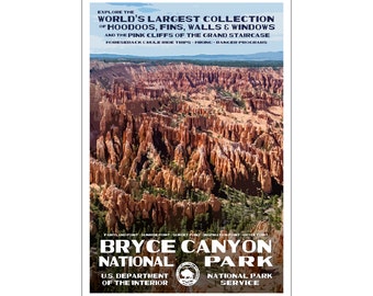 Bryce Canyon National Park WPA style poster | Utah Landscape Print | Vintage Bryce Canyon Print | Bryce Canyon Scenic Print | FREE SHIPPING!