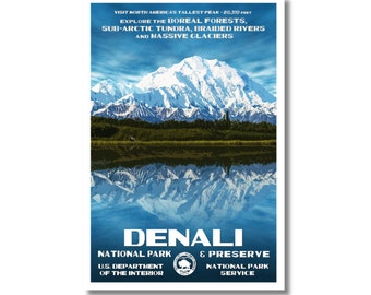 Denali National Park Poster | Nature Photography Print | Camping and Hiking Art | Alaska Wall Art | Outdoor Adventure Décor | Nature Artwork