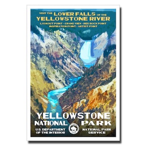 Yellowstone National Park Poster WPA-style | 13x19" | National Park Print | Montana Scenery Poster | Vintage Nature Poster | FREE SHIPPING!