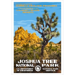 Joshua Tree National Park | WPA-style 13" x 19" | California Retro Poster | Desert-themed Wall Art | Camping Gift Idea | Vintage Travel Art