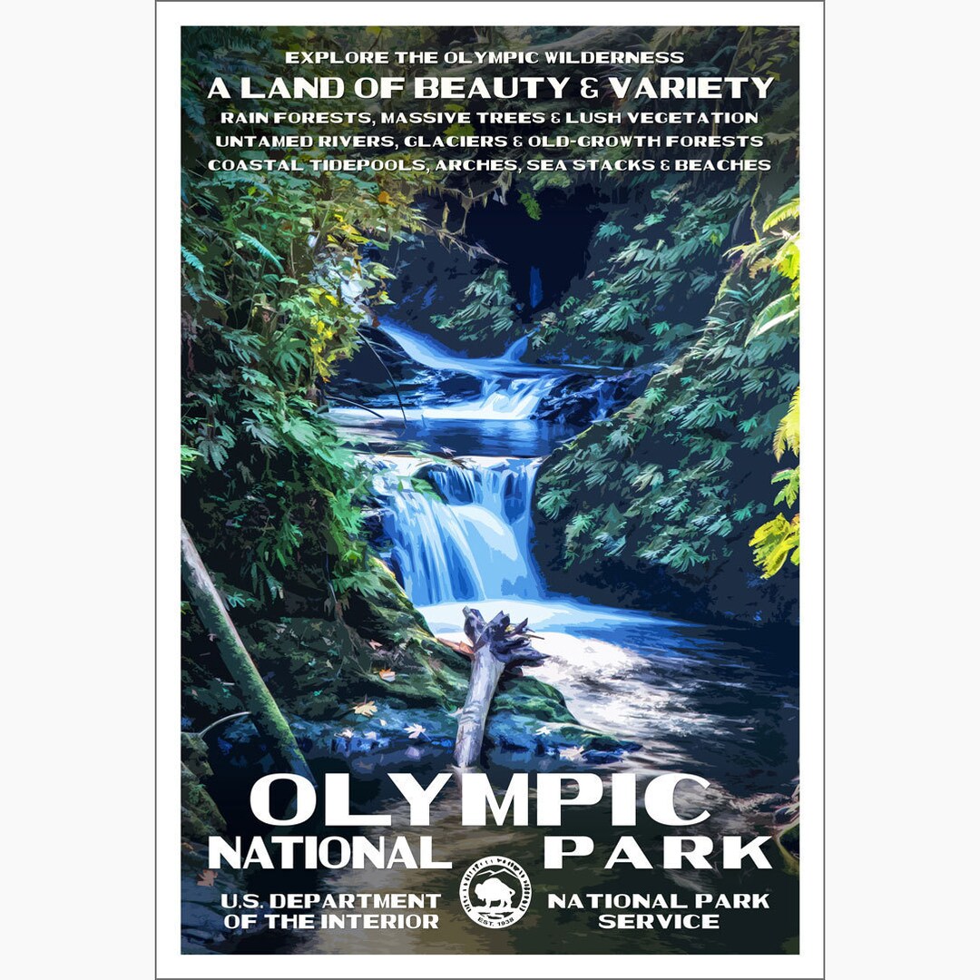 Olympic National Park Wpastyle Poster. Color. 13 X Etsy