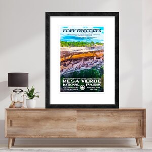 Mesa Verde National Park Poster, WPA Style Mesa Verde Vintage Photography Poster, Mesa Verde Home Artwork, Colorado Travel Souvenir Art