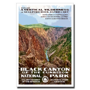 Black Canyon of the Gunnison National Park Poster WPA-style | 13x19" | Rocky Mountain Wall Décor | Colorado Travel Souvenir | FREE SHIPPING!