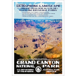 Grand Canyon National Park | WPA Poster | Arizona Travel Poster | 13" x 19" | Park Scenery Print | Vintage Art | Rustic Art | FREE SHIPPING!