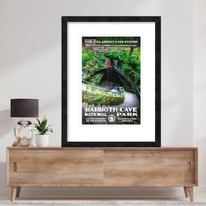 Mammoth Cave National Park WPA-Style Poster, Kentucky Travel Photography Décor, Mammoth Cave Nature Print, Vintage Cave Scenery Artwork