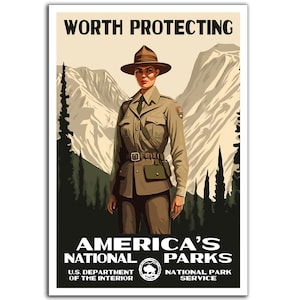 America's National Park Poster; "Worth Protecting" | America's Treasures | WPA style 13" x 19" | Outdoor Enthusiast Gifts | FREE SHIPPING!