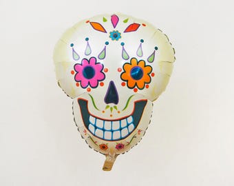 Fiesta Skull Balloon, Mexican Skull Decor, Fiesta Halloween, Halloween Party, Mexican Halloween, Skull Balloon, Trick or Treat, Fiesta Party