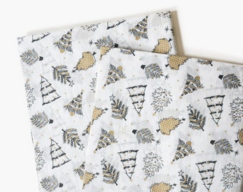 Christmas Tree Illustrations Patterned Tissue Paper, Modern Winter Holiday Gift Wrapping Paper, Christmas Pattern Gift Wrap, Holiday Craft
