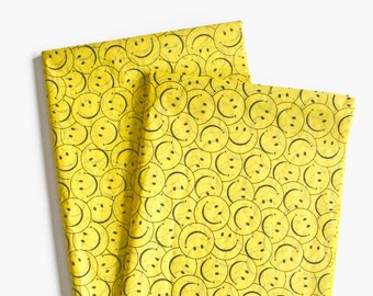 Groovy Smiley Face Tissue Paper, Groovy Pattern Gift Wrapping Paper, Two Groovy Party, Smiling Face Pattern Paper, Yellow Smiley Face Paper