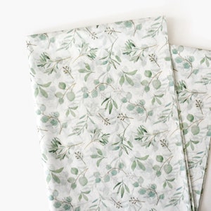 Eucalyptus Greeneries Patterned Tissue Paper, Boho Christmas Holiday Gift Wrapping Paper, Greeneries Wrapping Paper for Boho Bridal Shower image 1