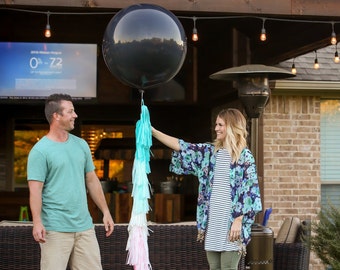 Gender Reveal Balloon | Gender Reveal Ideas  | Gender Reveal Decor | Gender Reveal Banner | Baby Gender Announcement | Balloon Tassels