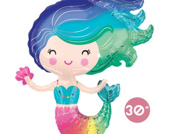 Colorful Mermaid Balloon | Rainbow Mermaid Balloon | Litter Mermaid Party | Under the Sea Party | Mermaid Birthday | Baby Shower