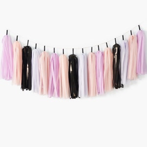 Blush Halloween Tassel Garland ASSEMBLED, Girls Halloween Birthday Party, Pink Halloween Decoration, Blush Pastel Halloween, Baby Shower