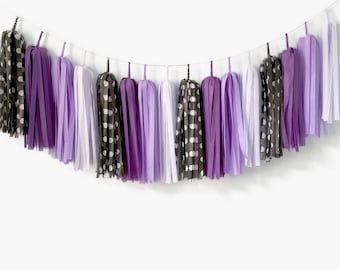 Purple Halloween Tassel Garland - Witch & Wizard Birthday Paper Streamers