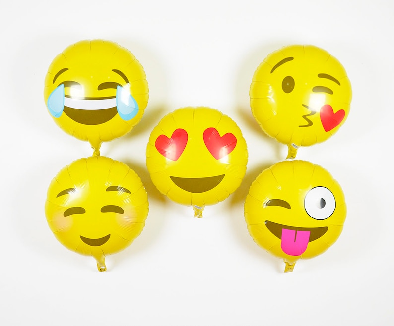 18 Emoji Balloons Emoji Party Decor Emoji Birthday Etsy UK