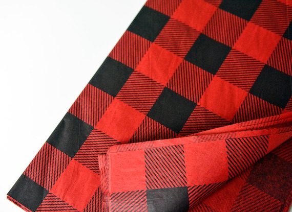Red Buffalo Plaid Tissue Paper, Lumberjack Christmas Gift Wrapping Paper, Winter Theme Wrapping Paper, Loot Bags, Lumberjack Party Favors