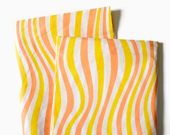 Yellow Orange Wave Lines Tissue Paper, Groovy Pattern Gift Wrapping Paper, Ice Cream Party Supplies, Candy Shop Gift Wrap Paper Supplies